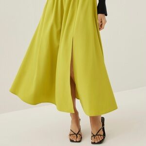 IN SEARCH OF Love Bonito Desiree Flare Maxi Skirt in Lime, Size M